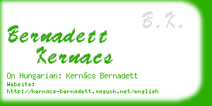 bernadett kernacs business card