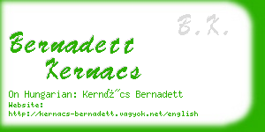 bernadett kernacs business card